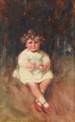 Lot 362 - ~ James Peter Quinn (1869-1951) Australian Portrait of Col. Heathcote as a child, holding an...