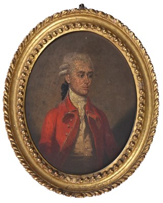Lot 365 - ~ Circle of Thomas Hickey (1741-1824)  Portrait of a gentleman, half length, wearing a white...