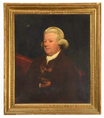 Lot 366 - ~ Follower of Sir Joshua Reynolds PRA FRS FRSA (1723-1792)  Portrait of a gentleman, half...