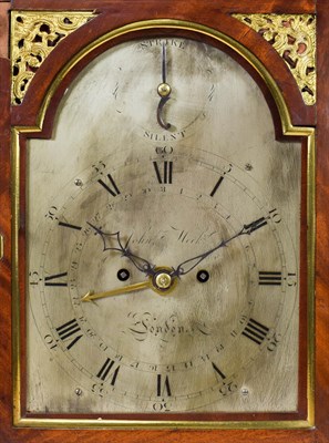 Lot 418 - ~ A George III Mahogany Striking Table Clock, signed John Meek, London, circa 1790, inverted...