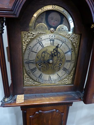 Lot 419 - A Small 18th Century Style Mahogany Longcase Clock, swan neck pediment, Corinthian capped...