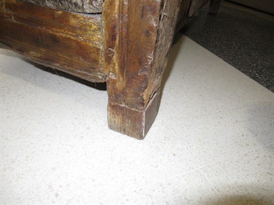 Lot 438 - A Joined Oak Standing Livery Cupboard, early 18th century, the moulded top above chamfered and...