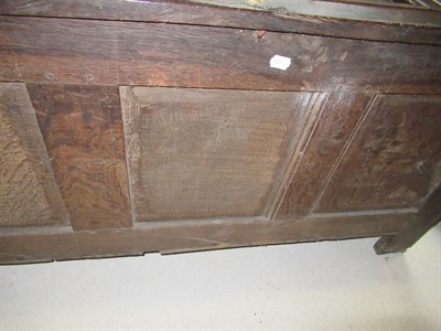 Lot 449 - A Late 17th Century Joined Oak Chest, the hinged lid with four moulded panels enclosing a...