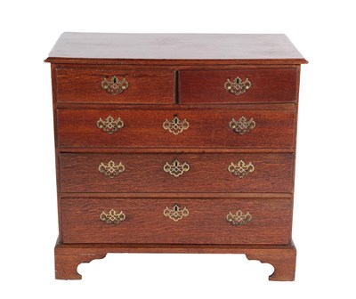 Lot 450 - A George III Oak and Pine-Lined Chest of Drawers, 3rd quarter 18th century, the moulded top...