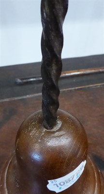 Lot 456 - An 18th Century Oak and Iron Rushnip Holder, on a turned base, 97cm high; and A Smaller...