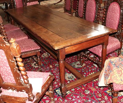 Lot 469 - A Good Early 18th Century Joined Oak Refectory Style Dining Table, the four-plank top with...