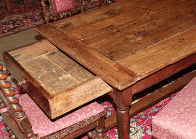 Lot 469 - A Good Early 18th Century Joined Oak Refectory Style Dining Table, the four-plank top with...