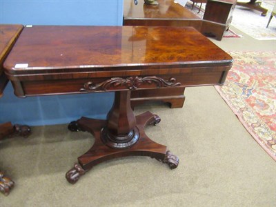 Lot 488 - <> A Matched Pair of Victorian Rosewood Foldover Card Tables, circa 1850, the rectangular...