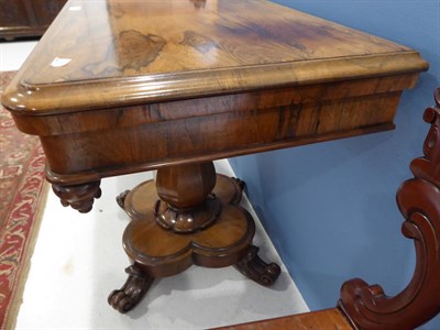 Lot 489 - <> A Victorian Rosewood Foldover Tea Table, mid 19th century, the moulded frieze above a...