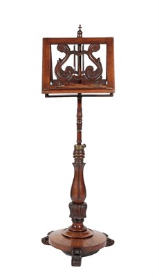 Lot 495 - <> An Early Victorian Rosewood Duet Stand, circa 1840, with pivoting frame and adjustable lyre...