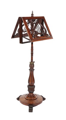 Lot 495 - <> An Early Victorian Rosewood Duet Stand, circa 1840, with pivoting frame and adjustable lyre...