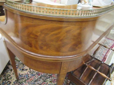 Lot 506 - {} A Late Victorian Mahogany and Marquetry Inlaid Carlton House Style Desk, circa 1900, with...