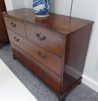 Lot 522 - A Mahogany Straight Front Chest of Drawers, 19th century and adapted, with one hinged lid enclosing