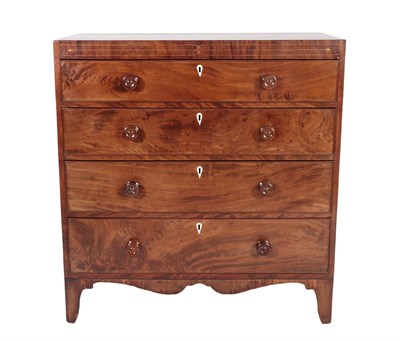 Lot 532 - A George IV Mahogany and Boxwood Strung Straight Front Chest of Drawers, 2nd quarter 19th...