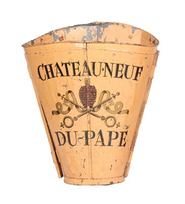 Lot 542 - An Early 20th Century French Galvanised and Painted Pine Grape Hod, with Chateauneuf-du-Pape...