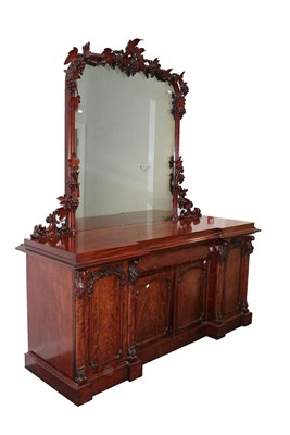 Lot 549 - An Imposing Victorian Mahogany Mirror Back Sideboard, 2nd half 19th century, the original...