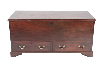 Lot 586 - A George III Mahogany Chest, 3rd quarter 18th century, the moulded hinged top enclosing a...