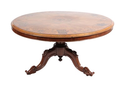 Lot 613 - A Victorian Rosewood and Marquetry Inlaid Circular Flip-Top Dining Table, 2nd half 19th...