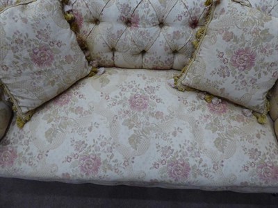 Lot 674 - A Late Victorian Two-Seater Chesterfield Sofa, 3rd quarter 19th century, recovered in buttoned...