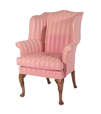Lot 681 - A George II Style Walnut Armchair, late 19th/early 20th century, the rear leg numbered 9584,...