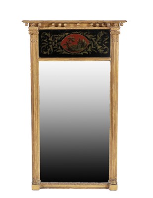 Lot 704 - A Regency Gilt and Gesso Pier Glass, early 19th century, the breakfront ball surmounted cornice...