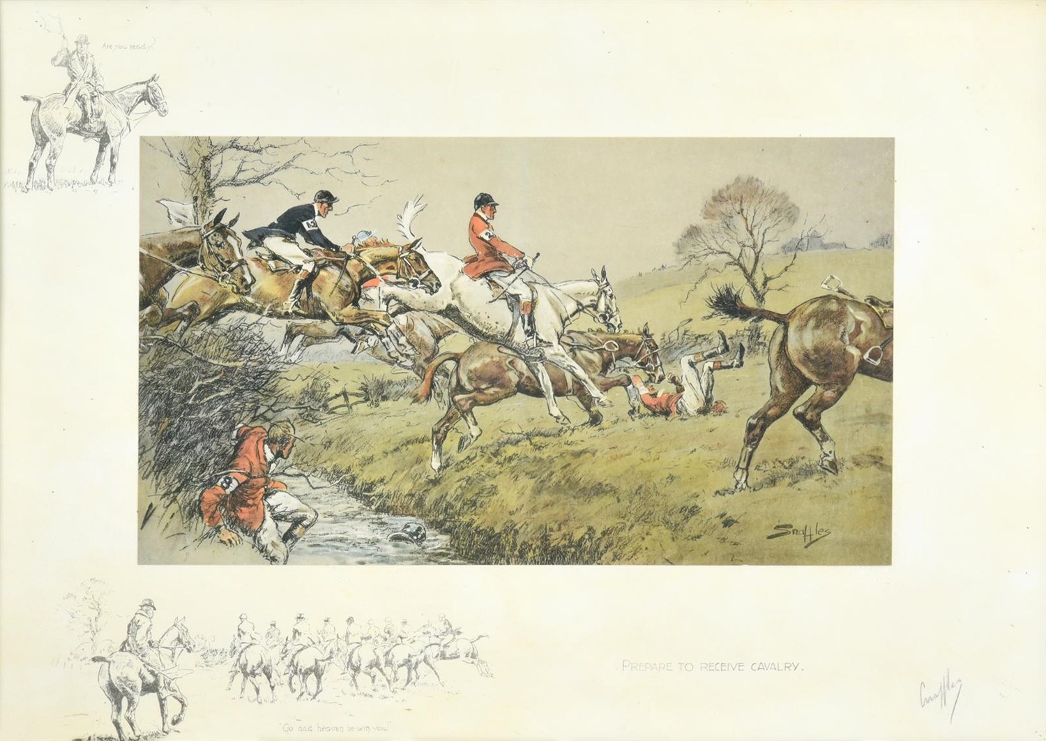 Lot 1006 - Charles Johnson Payne ''Snaffles'' (1884-1967)  ''Prepare to receive Cavalry'' Signed, with the...