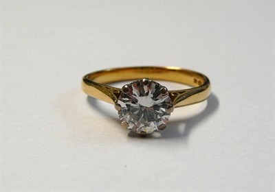 Lot 540 - An 18 Carat Gold Diamond Solitaire Ring, the round brilliant cut diamond in a white eight claw...