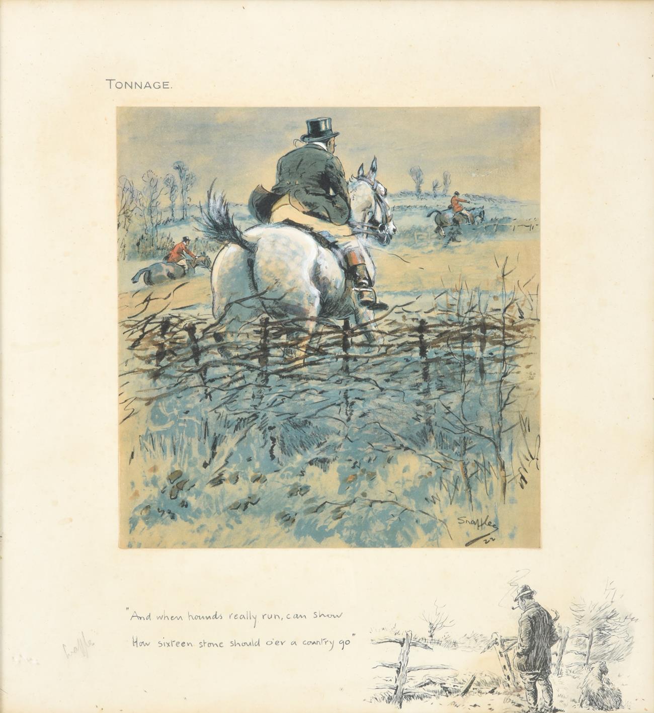 Lot 1009 - Charles Johnson Payne ''Snaffles'' (1884-1967) ''Tonnage - and when Hounds really run, can show how