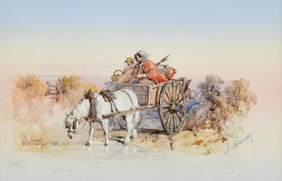 Lot 1013 - James Hardy Jr. (1801-1889) The Anglers Signed, pencil and watercolour heightened with white,...
