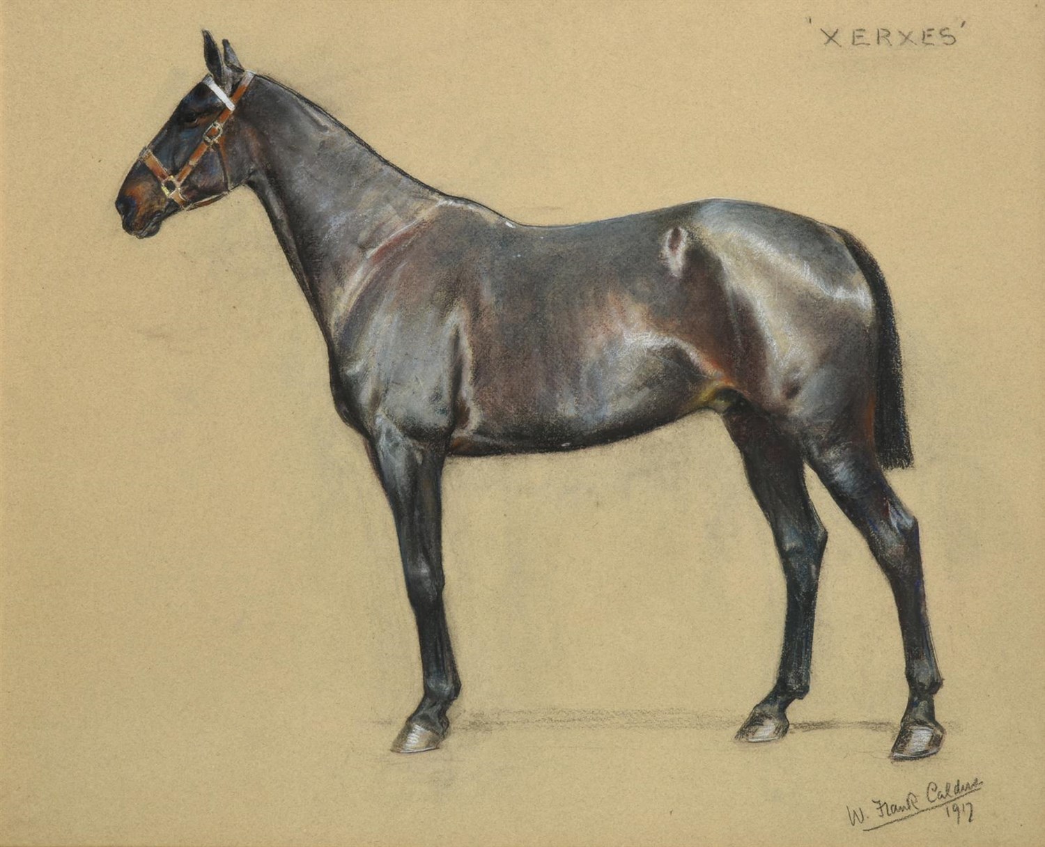 Lot 1025 - William Frank Calderon (1865-1943) ''Xerxes'' Signed, inscribed and dated 1917, pastel, 49.5cm...