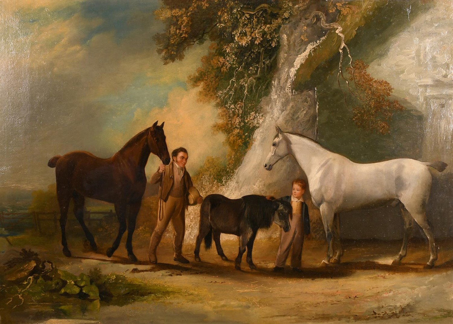 Lot 1040 - William Malbon (1805-1877) ''Charles Headlon (son of Dr & Mrs Headlon) with his pony and horses...