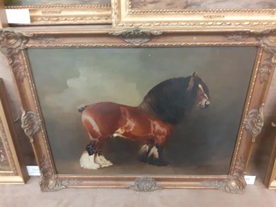 Lot 1041 - Attributed to Edith Anna Oenone Somerville (1858-1949)  Portrait of a heavy horse standing...