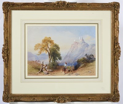 Lot 1061 - Thomas Miles Richardson Snr. (1784-1848)  Continental mountain landscape with horse and cart...