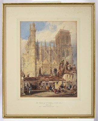 Lot 1066 - Thomas Shotter Boys NWS (1803-1874) ''The Church of St. Wulfram, (North Side), Abbeville''...