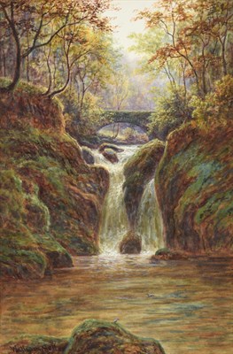 Lot 1068 - William Mellor (1851-1931) ''Upper Falls Rydal''  ''Lower Falls Rydal''  Each signed,...