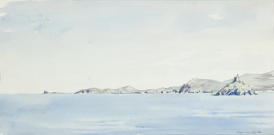 Lot 1071 - Sir Muirhead Bone (1876-1953) Scottish Remote coastal landscape Signed, pencil and watercolour,...