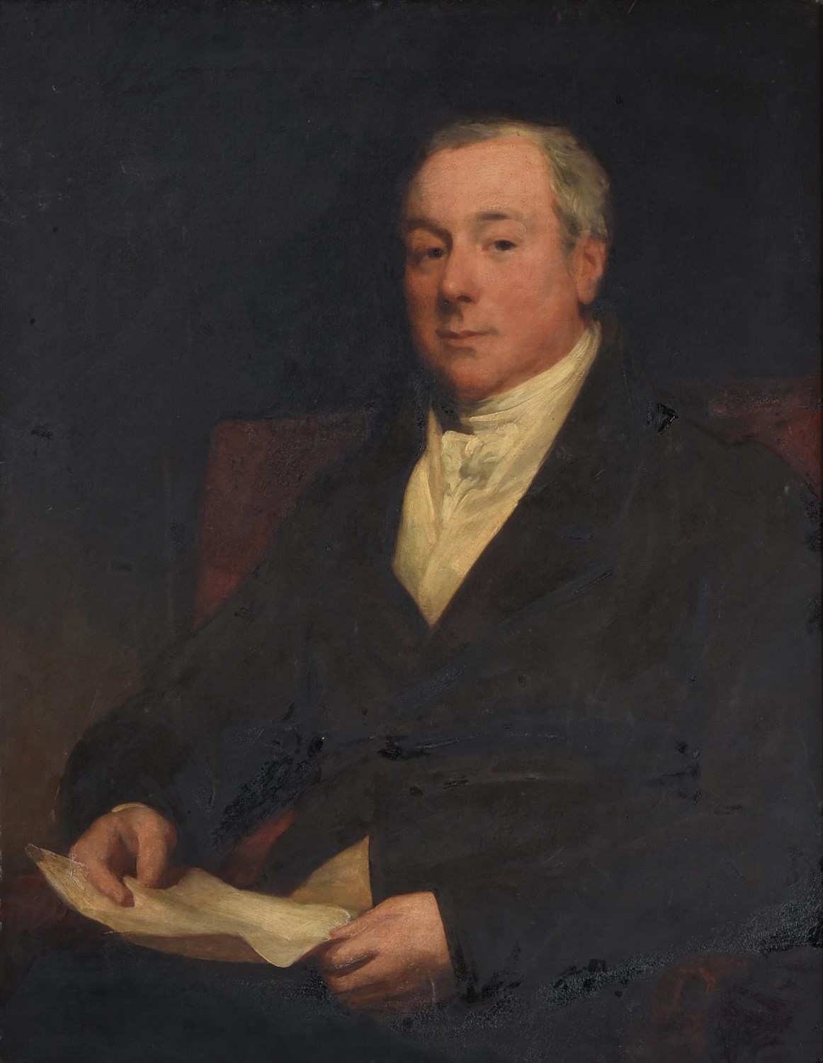 Lot 1084 - Follower of Sir Thomas Lawrence (1769-1830) Portrait of Leonard Currie of Stanlake by repute,...