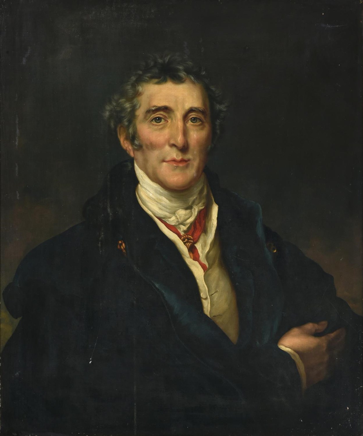 Lot 1085 - After Sir Thomas Lawrence (1769-1830) Portrait of the Duke of Wellington, half length Oil on...