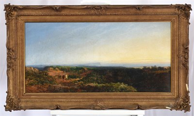 Lot 1097 - Edward John Niemann (1813-1876) Panoramic landscape with travellers Signed and dated (18)66, oil on