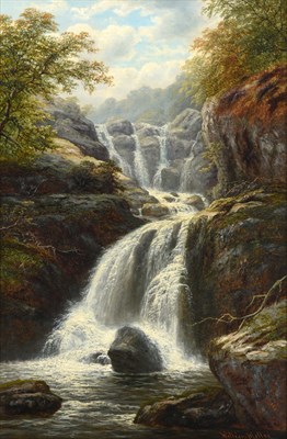 Lot 1098 - William Mellor (1851-1931) ''Swallow Falls, On the ***, North Wales'' ''On the Hebden,...