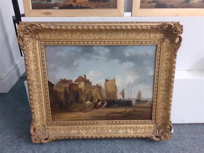 Lot 1135 - William Collins RA (1788-1847) ''Irish Fishing Village'' Signed, oil on canvas, 44cm by 59.5cm...