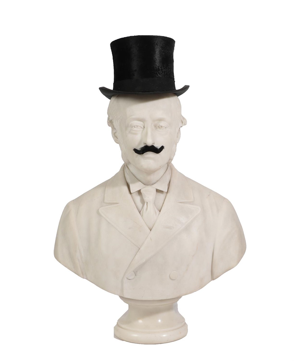 Lot 2 - Giovanni Focardi (Italian, 1842-1903): A White Marble Bust of Viscount Selby, signed and dated...