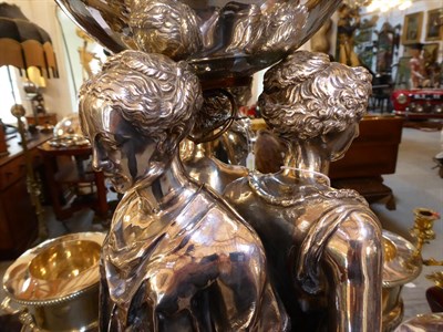 Lot 3 - A French Silver Plate Figure Group of the Three Graces, 19th century, stamped AD Fountaine,...