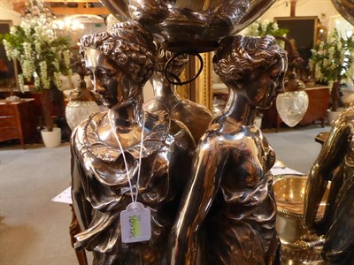 Lot 3 - A French Silver Plate Figure Group of the Three Graces, 19th century, stamped AD Fountaine,...