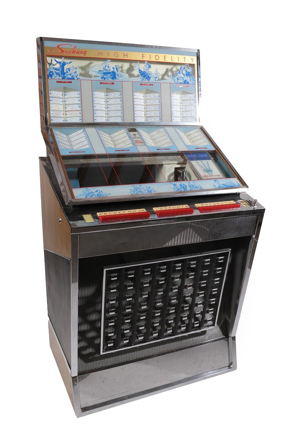 Lot 24 - A 1960's Seeburg High Fidelity Q160 Select-o-Matic Jukebox, with chromed body containing a...