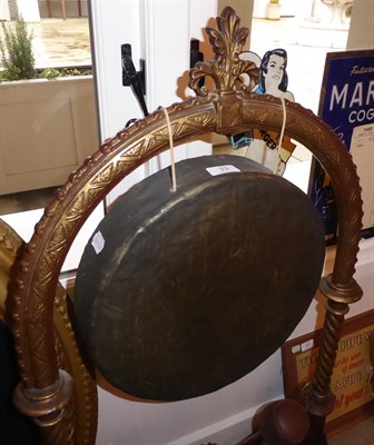 Lot 33 - A Victorian Cast Metal Dinner Gong, 3rd quarter 19th century, the moulded frame with egg and...