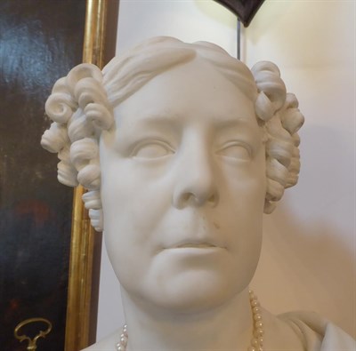Lot 35 - Peter Rouw (1771-1852): A Marble Portrait Bust of a Lady, a member of the Thorold family, her...