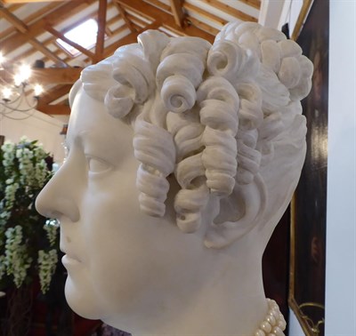Lot 35 - Peter Rouw (1771-1852): A Marble Portrait Bust of a Lady, a member of the Thorold family, her...