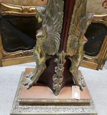 Lot 102 - A French Gilt-Bronze Mounted Mahogany Pedestal, of Empire style, late 19th century, the...