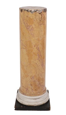 Lot 130 - A Scagliola Column, 19th century, in imitation of purple-veined amber marble, on a turned white...
